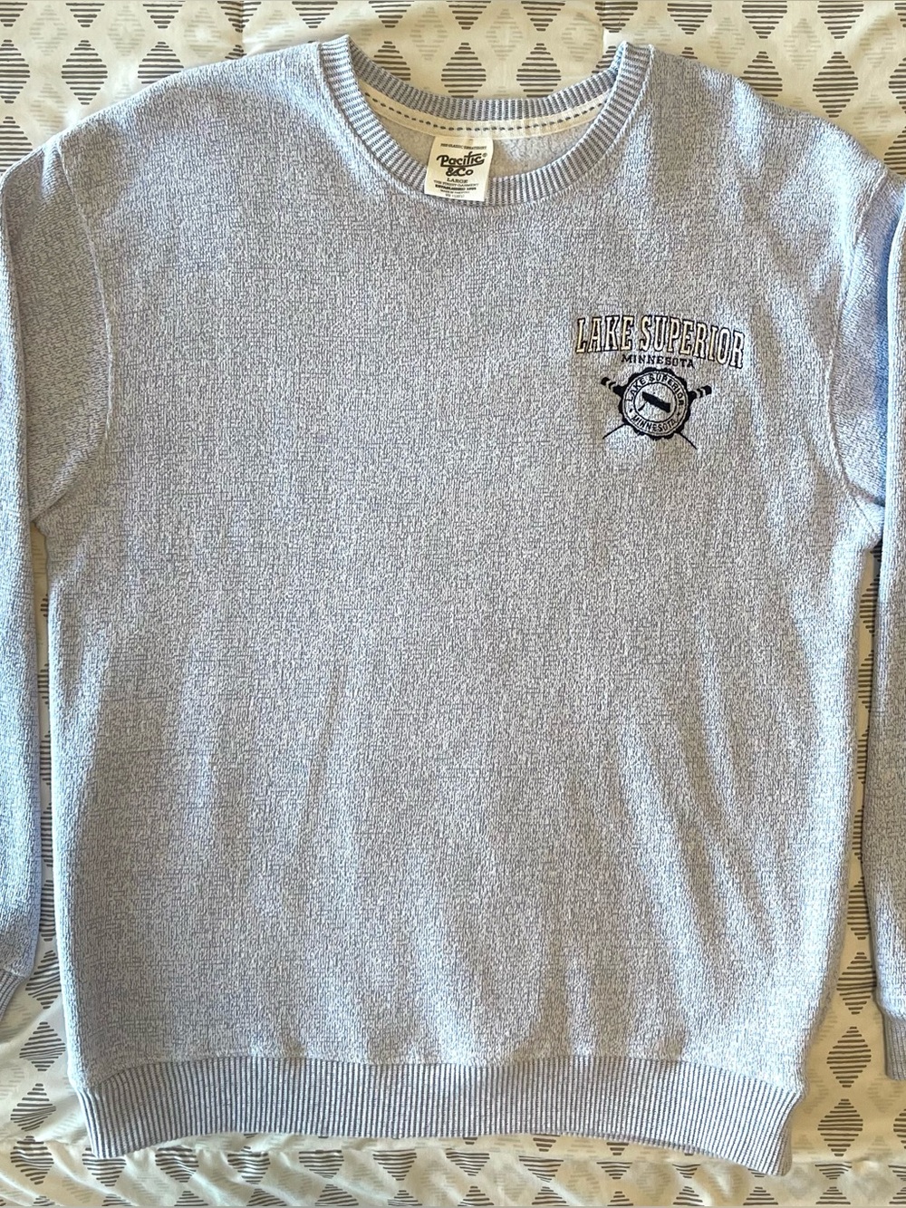 Pacific & Co. Lake Superior Embroidered Crewneck - The Classic Sweatshirt - L